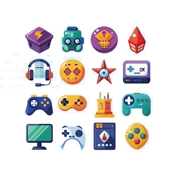 Gaming Icon Set IllustrationGaming Icon Set Illustration vector