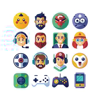 Gaming Icon Set IllustrationGaming Icon Set Illustration vector