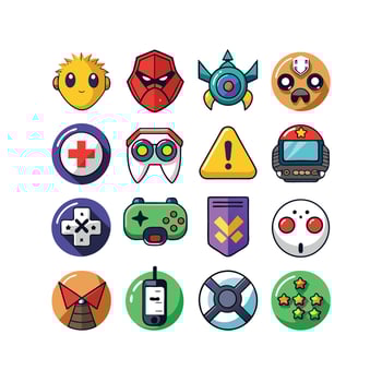 Gaming Icon Set IllustrationGaming Icon Set Illustration vector