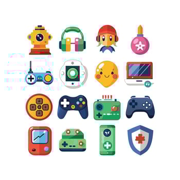 Gaming Icon Set IllustrationGaming Icon Set Illustration vector