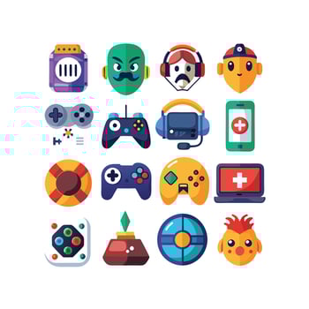 Gaming Icon Set Illustration vector
