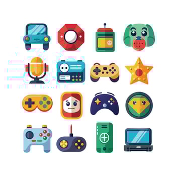Gaming Icon Set Illustration vector