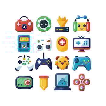 Gaming Icon Set Illustration vector