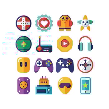 Gaming Icon Set Illustration vector