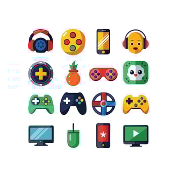 Gaming Icon Set Illustration vector
