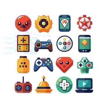 Gaming Icon Set Illustration vector