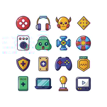 Gaming Icon Set Illustration vector
