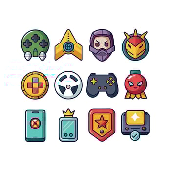 Gaming Icon Set Illustration vector