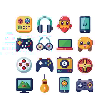 Gaming Icon Set Illustration vector