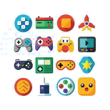 Gaming Icon Set Illustration vector