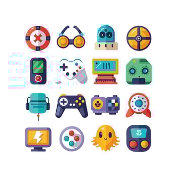 Gaming Icon Set Illustration vector