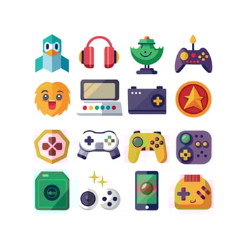Gaming Icon Set Illustration vector
