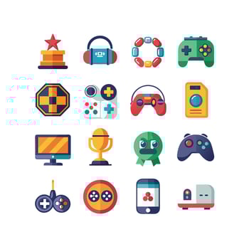 Gaming Icon Set Illustration vector
