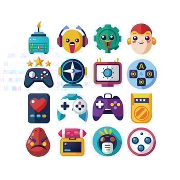Gaming Icon Set Illustration vector