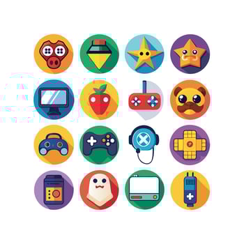 Gaming Icon Set Illustration vector