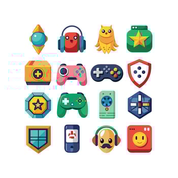 Gaming Icon Set Illustration vector