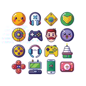 Gaming Icon Set Illustration vector