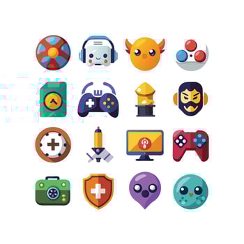 Gaming Icon Set Illustration vector