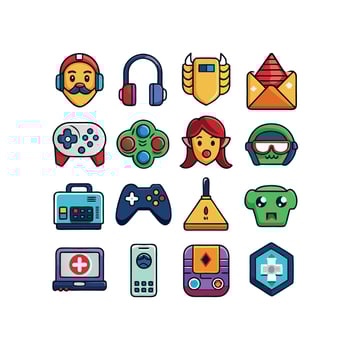 Gaming Icon Set Illustration vector