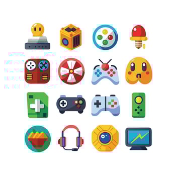 Gaming Icon Set Illustration vector
