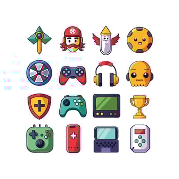 Gaming Icon Set Illustration vector