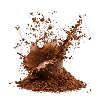 Scattered cocoa powder on a transparent background png