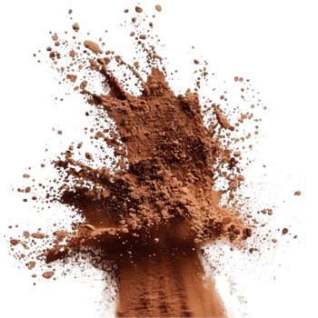 Scattered cocoa powder on a transparent background png