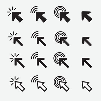 Click icon set. pointer arrow icon. cursor icon with black color vector