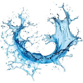 Blue water splash isolated on a transparent background png