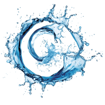 Blue water splash isolated on a transparent background png
