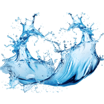 Blue water splash isolated on a transparent background png