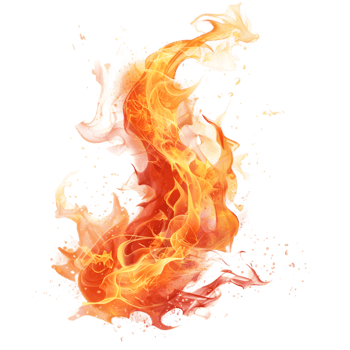 Flame effect isolated on a transparent background png