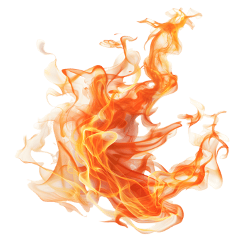 Flame effect isolated on a transparent background png