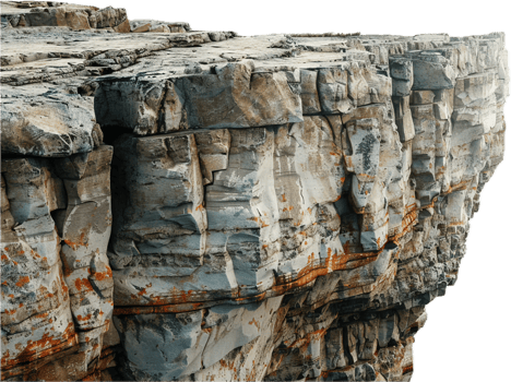 Majestic Rock Cliff with Jagged Edges. png