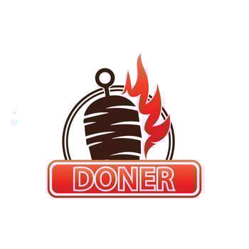 Doner logo design, cafe logo vector