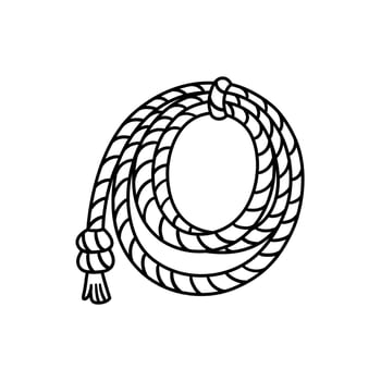 Cowboy lasso. Hand drawn illustration in sketch style. vector