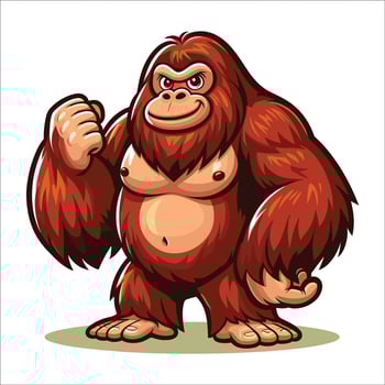 Orang utan cartoon Illustration Isolated on white background vector