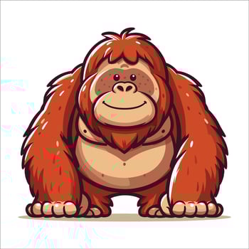 Orang utan cartoon Illustration Isolated on white background vector