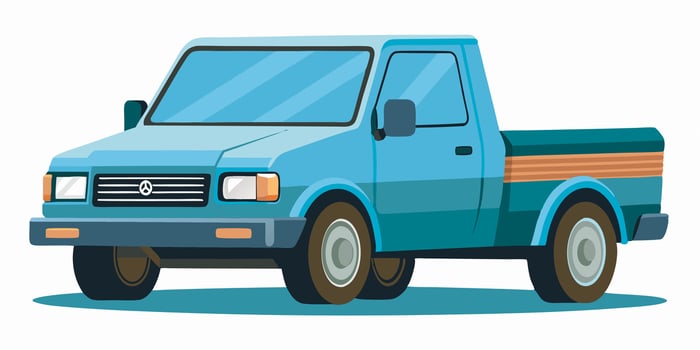 Realistic side view of a truck car on a white background vector