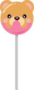 Sweet teddy bear lollipop isolated on white vector
