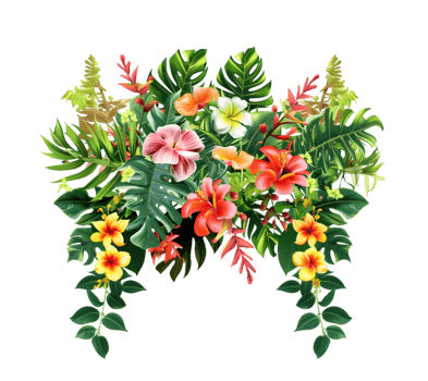 Tropical flower arrangement isolated on a transparent background png