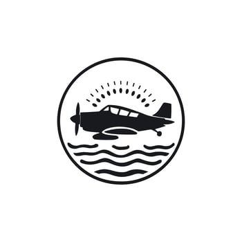 seaplane silhouette illustration, Seaplane Icon Silhouette Illustration. Transportation Graphic Pictogram Symbol Clip Art. Doodle Sketch Black Sign. vector