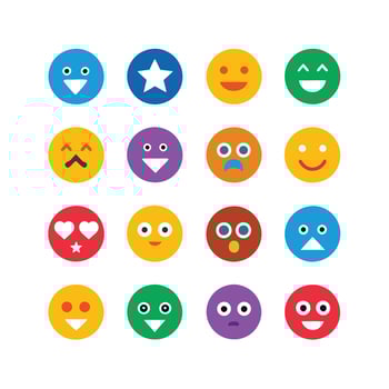 Reaction Icon Set Collection Illustration vector