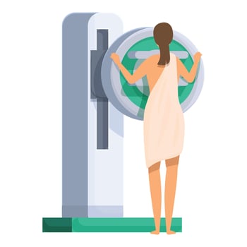 Patient undergoing a mammogram for breast cancer screening vector
