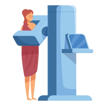 Young woman having mammogram screening test in hospital vector