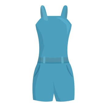 Blue denim jumpsuit with belt for summer fashion vector