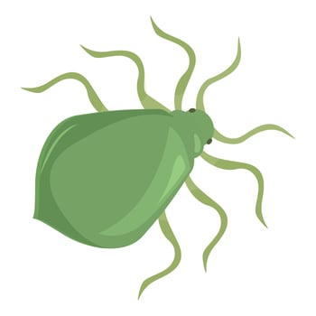 Green mite is crawling with its eight legs vector