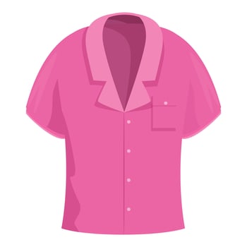 Pink blouse with short sleeves featuring a pocket is folded on white background vector