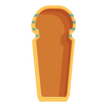 Open wooden pharaoh sarcophagus from ancient egypt vector