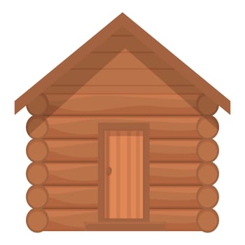 Small wooden log cabin standing in forest vector